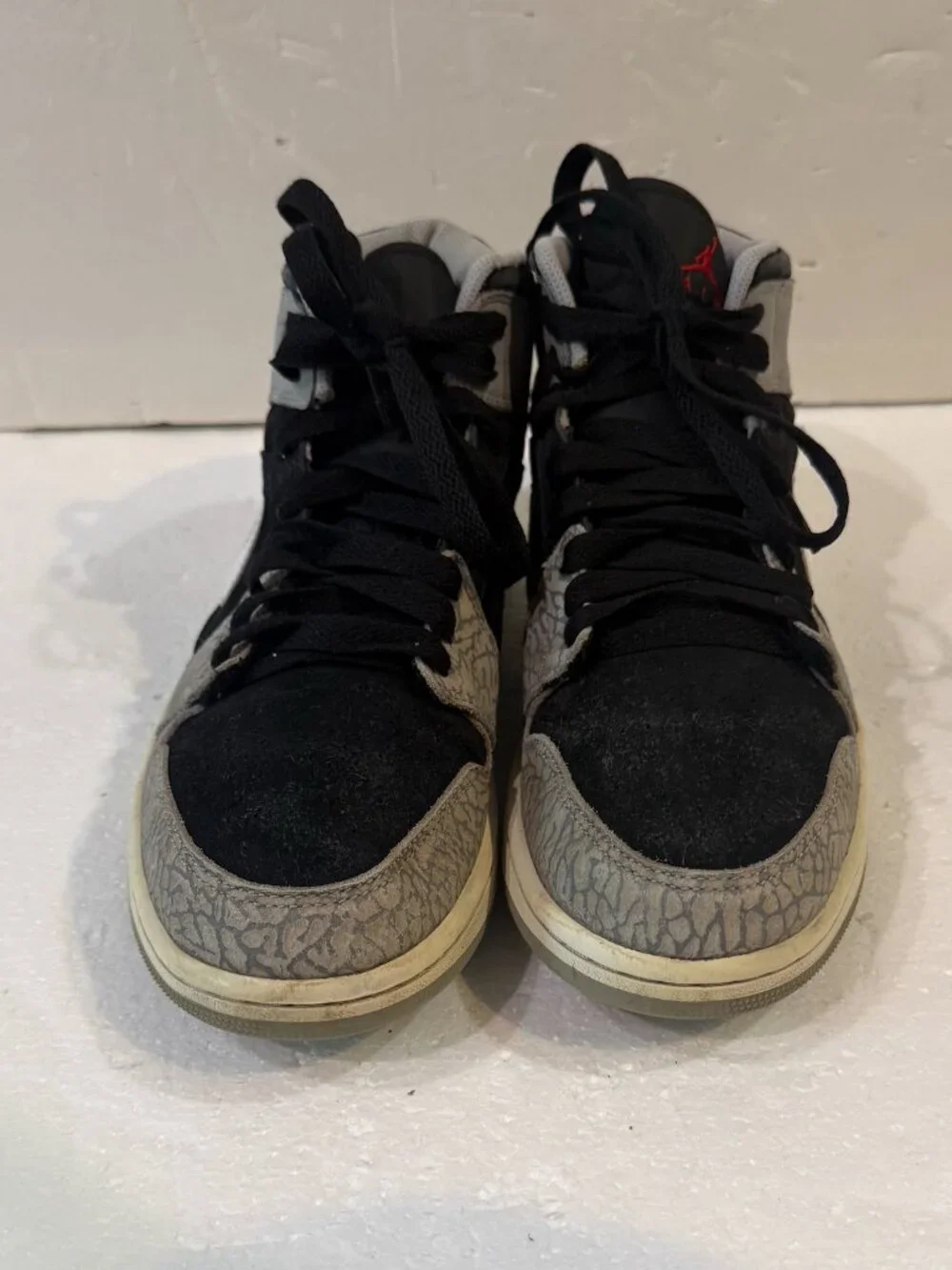 Nike Air Jordan 1 Retro Mid SE Elephant Print Toe Mens Size 10 Black DM1200-016